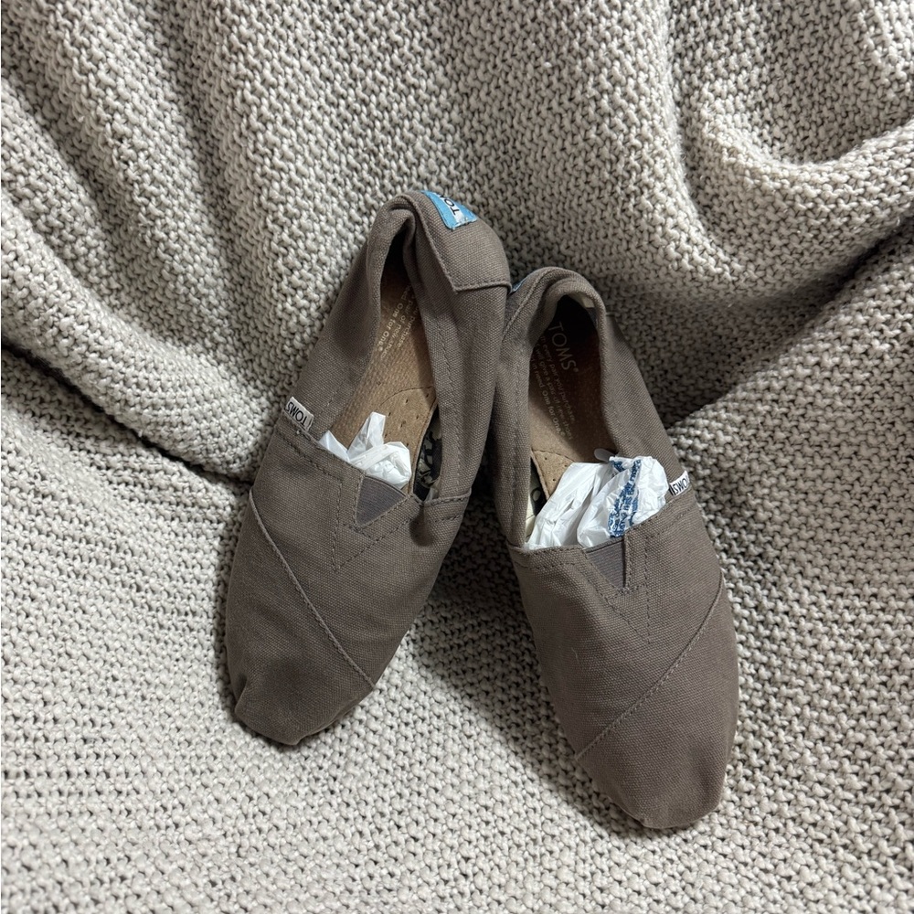 TOMS women's classic canvas Alpargata shoes in the color ash gray. Size 9